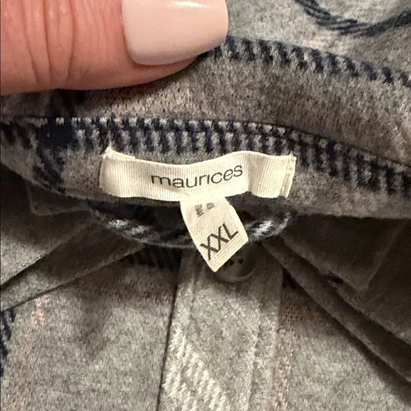 Maurices Gray Plaid Button Down Shirt - Picture 2 of 3